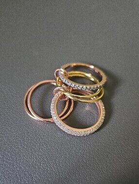 Macy's Trio of Gold, Rose Gold & Silver Stacking Rings